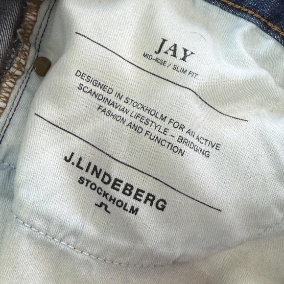 J.Lindeberg Jeans Mens 32 x 30 Blue Jay Slim Fit Distressed Denim Grunge - Picture 4 of 8